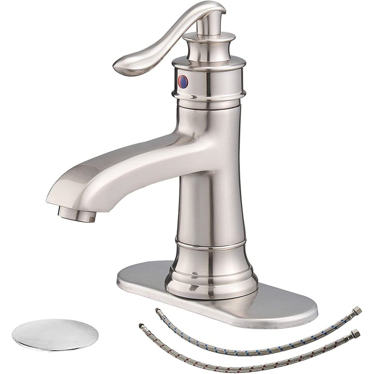 Single Hole 1-Handle Bathroom Faucet Brushed Nickel