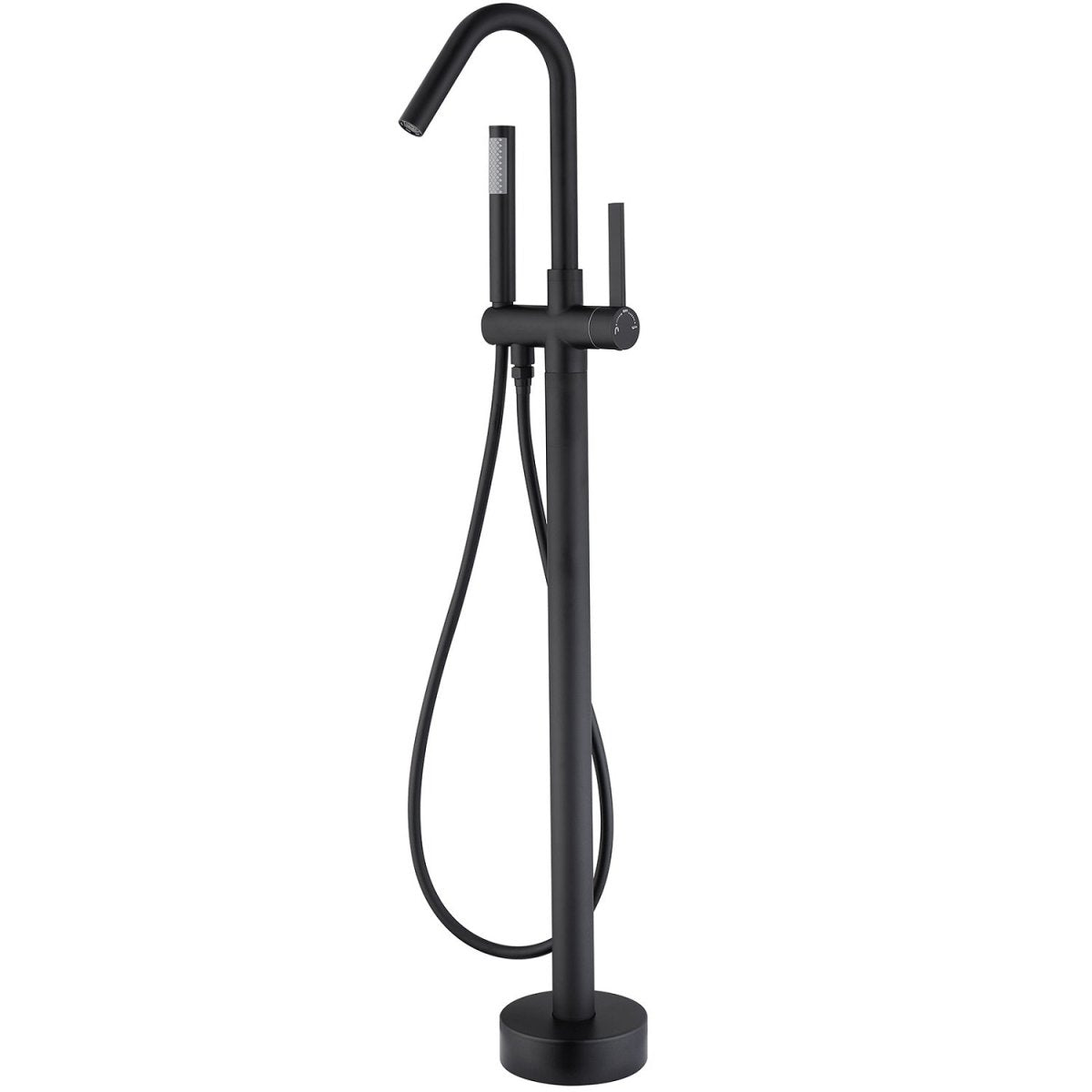 Freestanding Floor Mount Faucet with Hand Shower Black