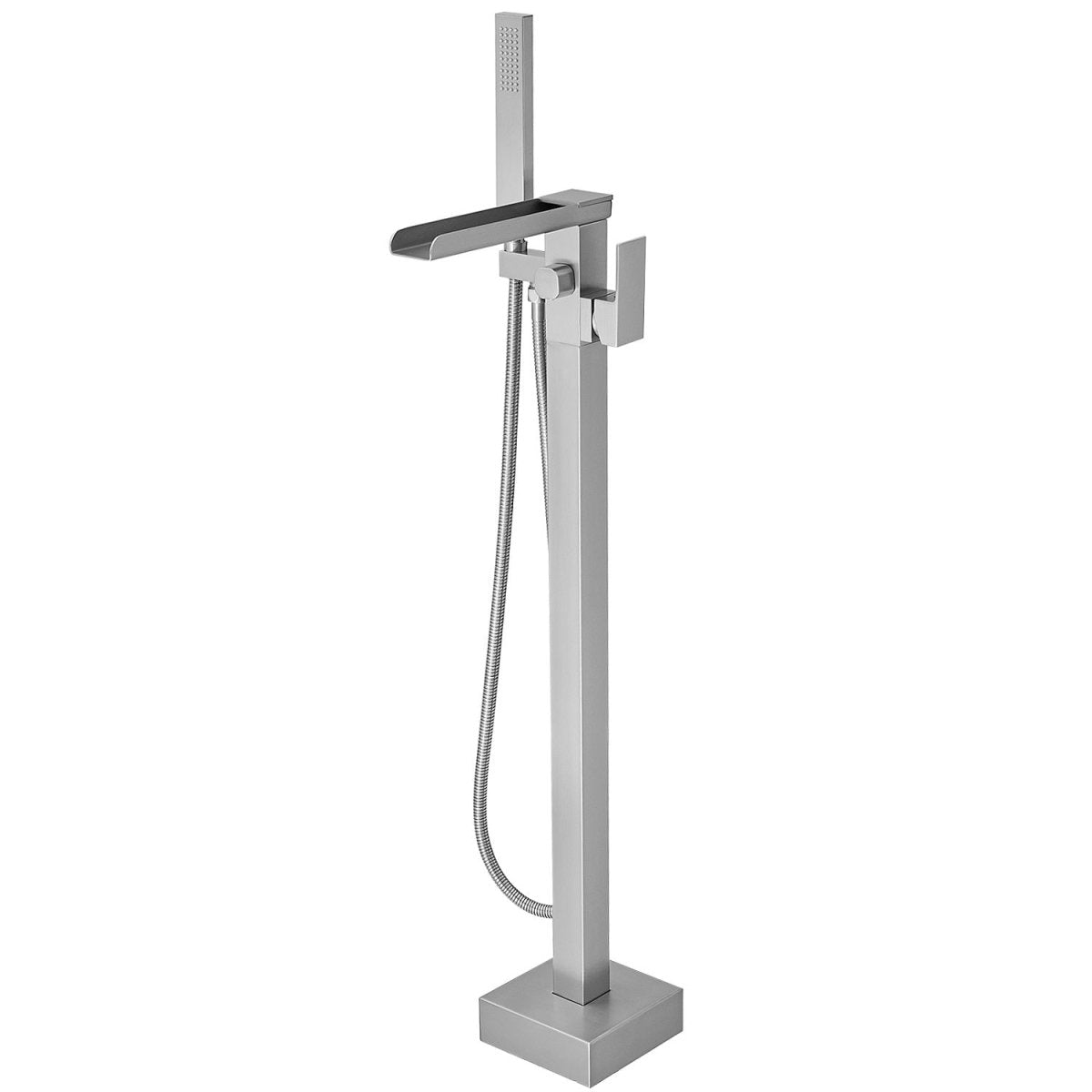 Freestanding Floor Mount Faucet with Hand Shower Nickel