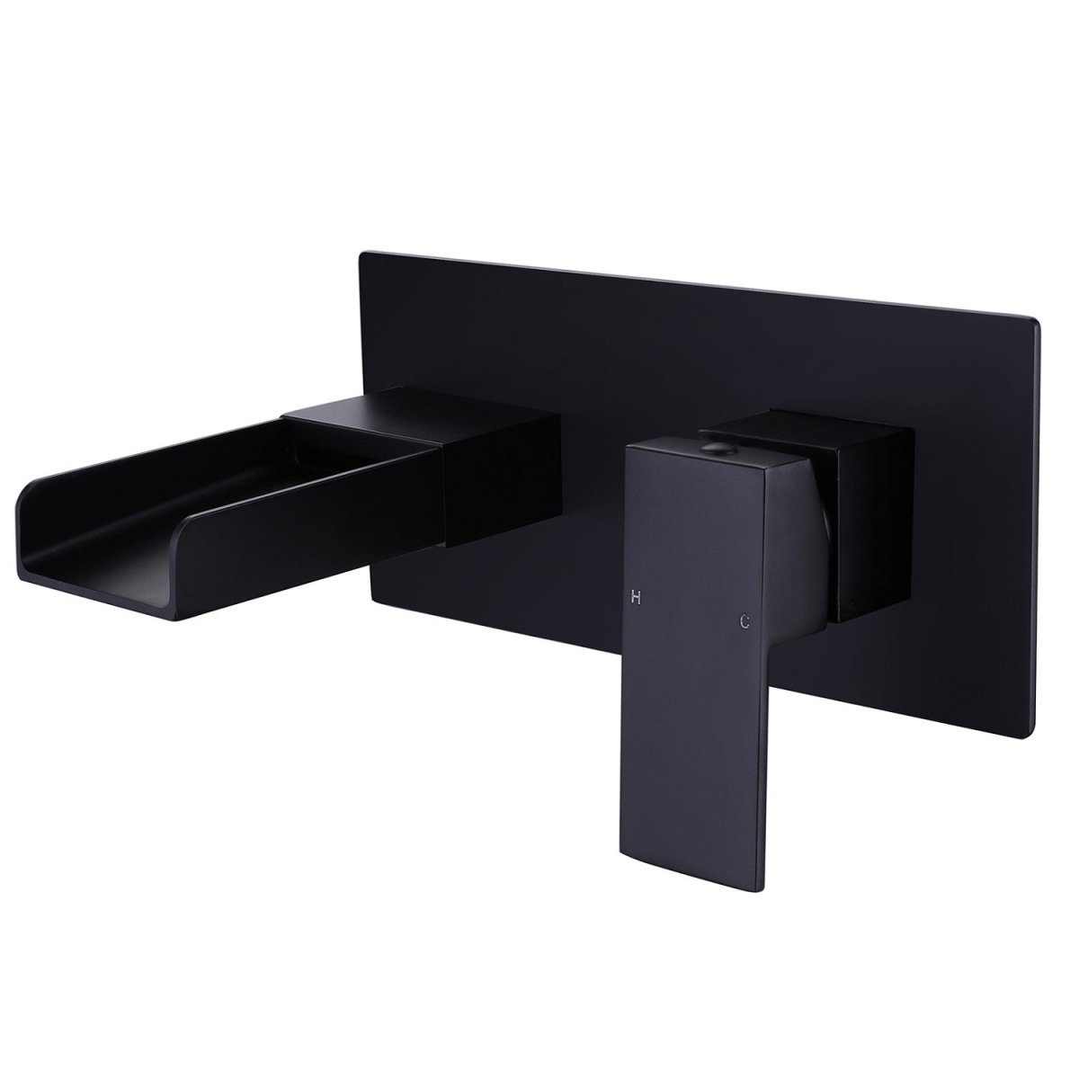 Waterfall 1-Handle Wall Mount Bathroom Faucet Matte Black