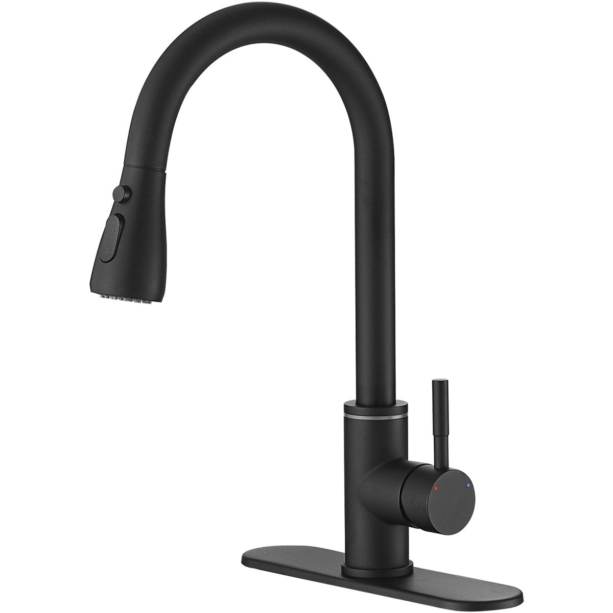 Single Handle Pull-Out Sprayer Kitchen Faucet in Matte Black