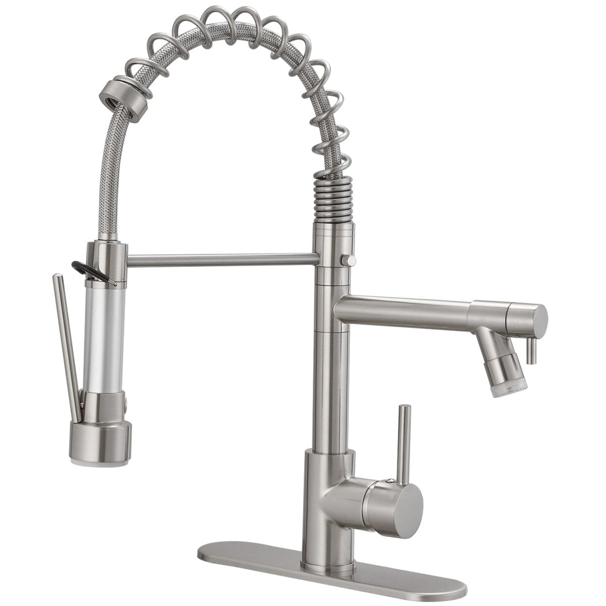 Touch On Deck Mount Pull Down Sprayer Kitchen Faucet Nickel