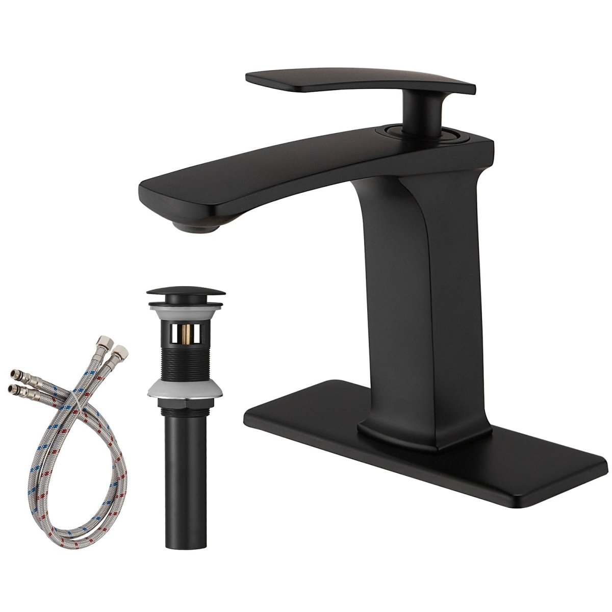 Single-Handle Single Hole Bathroom Faucet in Matte Black