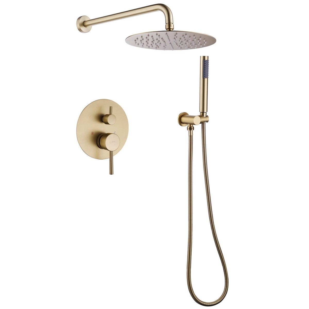 2-Spray Rain Shower Faucet and Hand Shower Combo Kit Gold