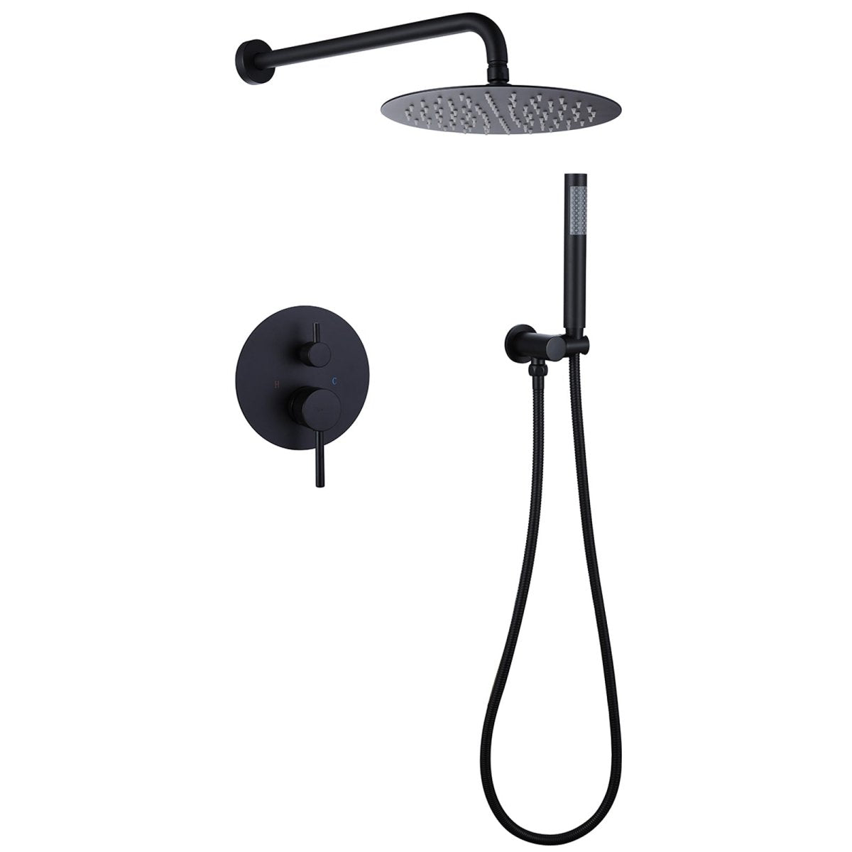 2-Spray Rain Shower Faucet and Hand Shower Combo Kit Black