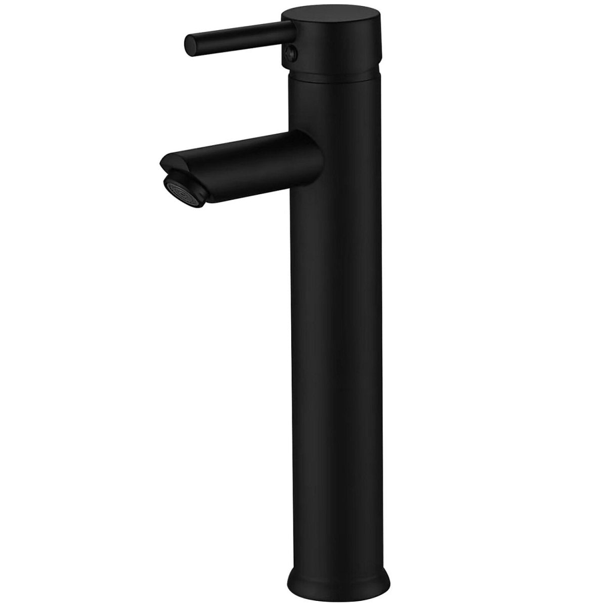 Single Hole Bathroom Faucet with Supply Hose in Matte Black