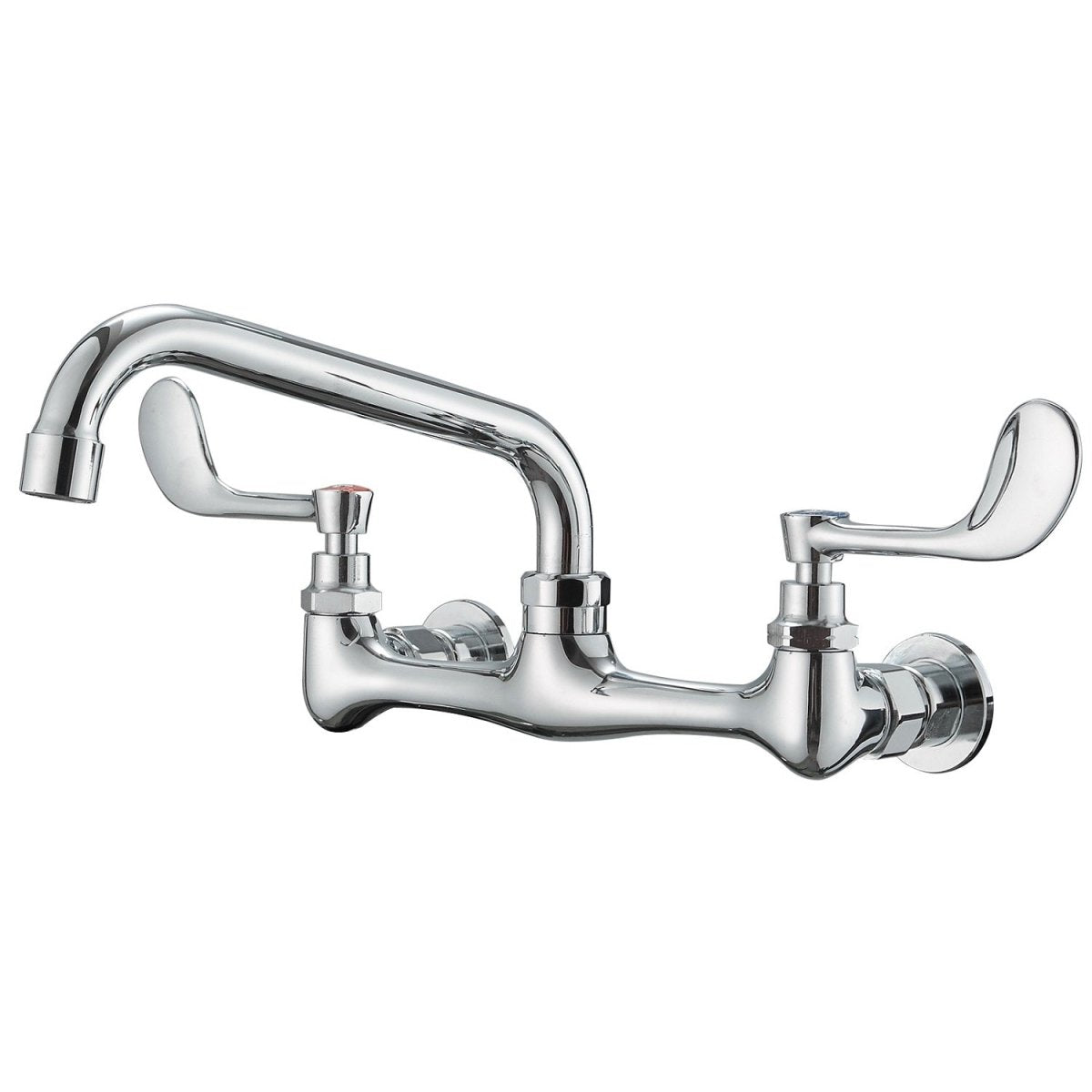 2-Handle Commercial Wall Mount Kitchen Faucet in Chrome