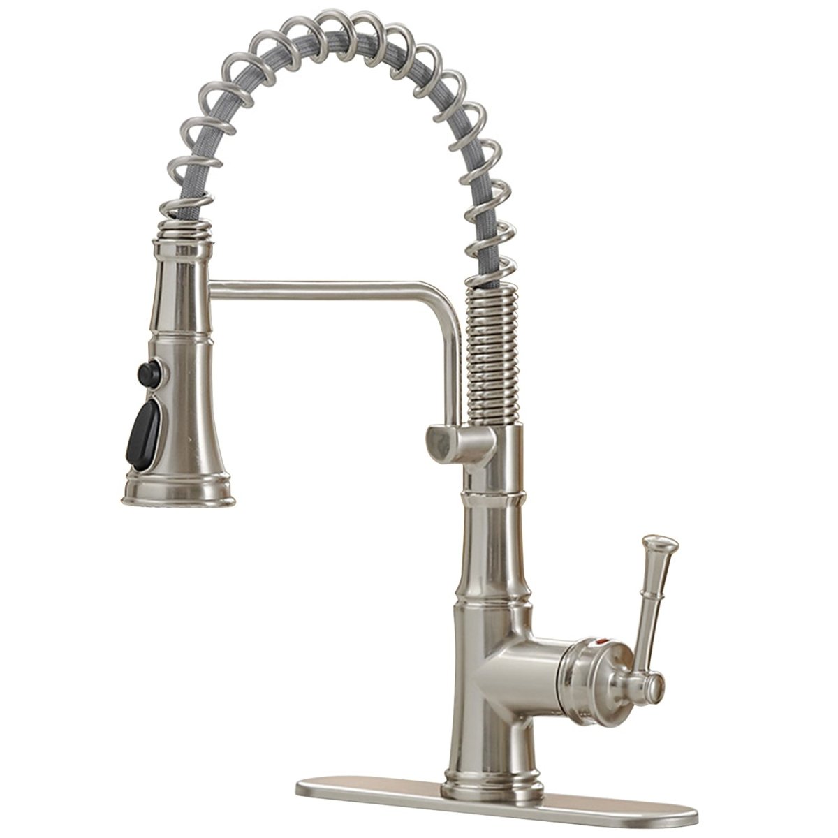 Single-Handle Pull-Down Sprayer Arc Kitchen Faucet Nickel