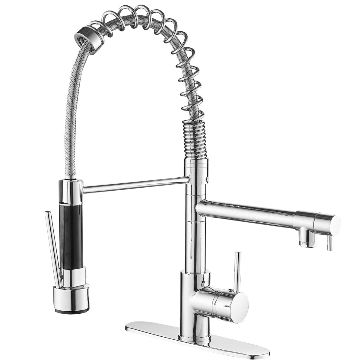 Sink Faucet with Pull Down Sprayer Single Handle Spring Chrome