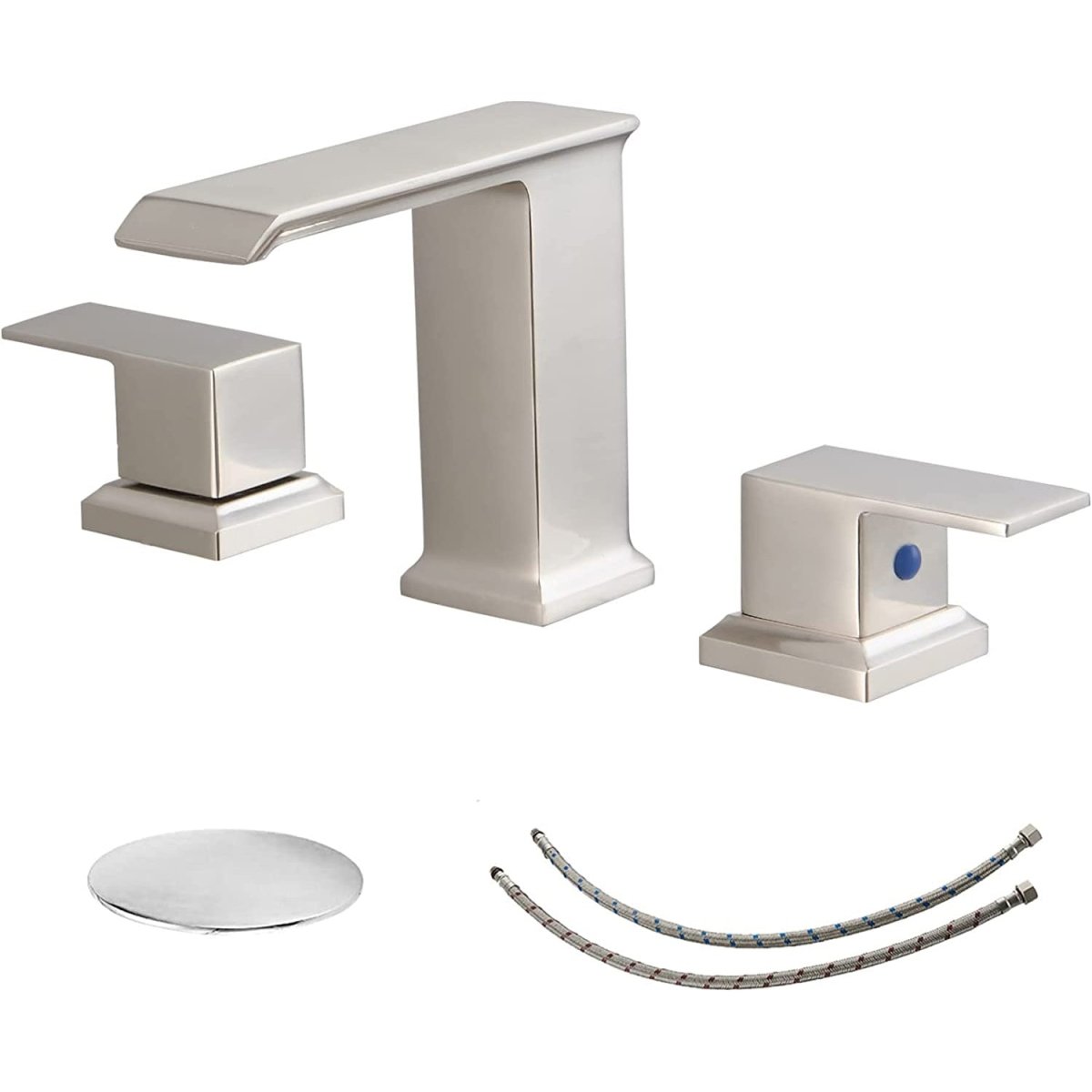 8 in Waterfall Widespread 2-Handle Bathroom Faucet Nickel