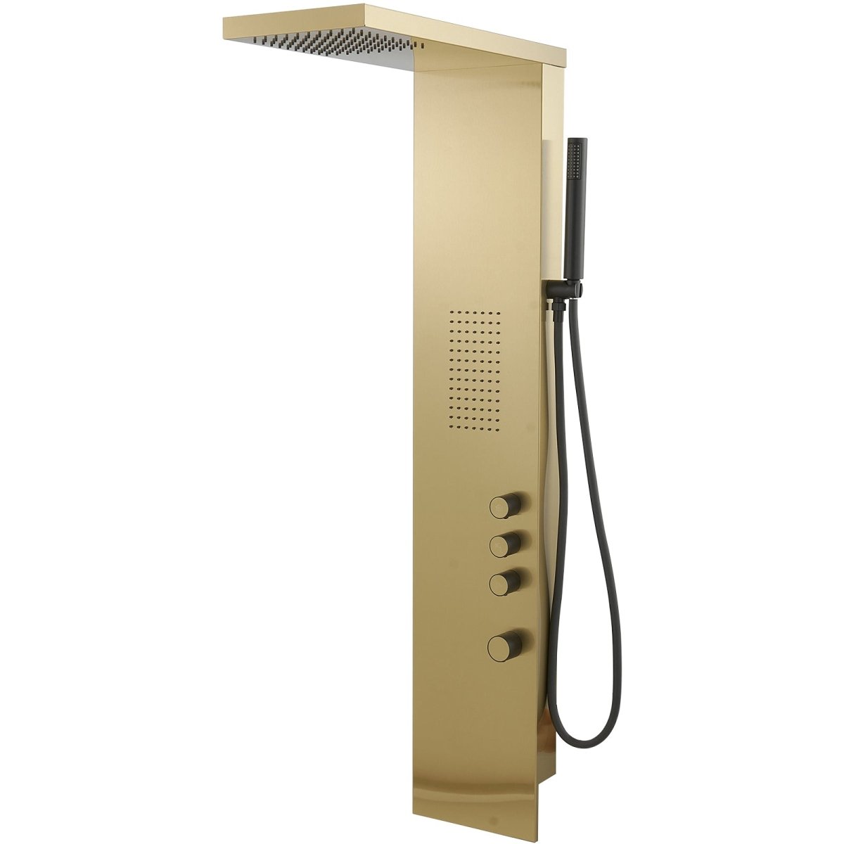 1-Jet Shower Panel System with Shower Head and Shower Wand Gold