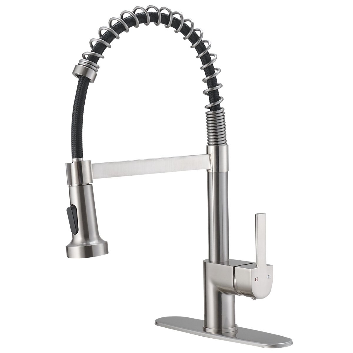 Single Handle Kitchen Sink Faucet with Pull Down Sprayer Nickel