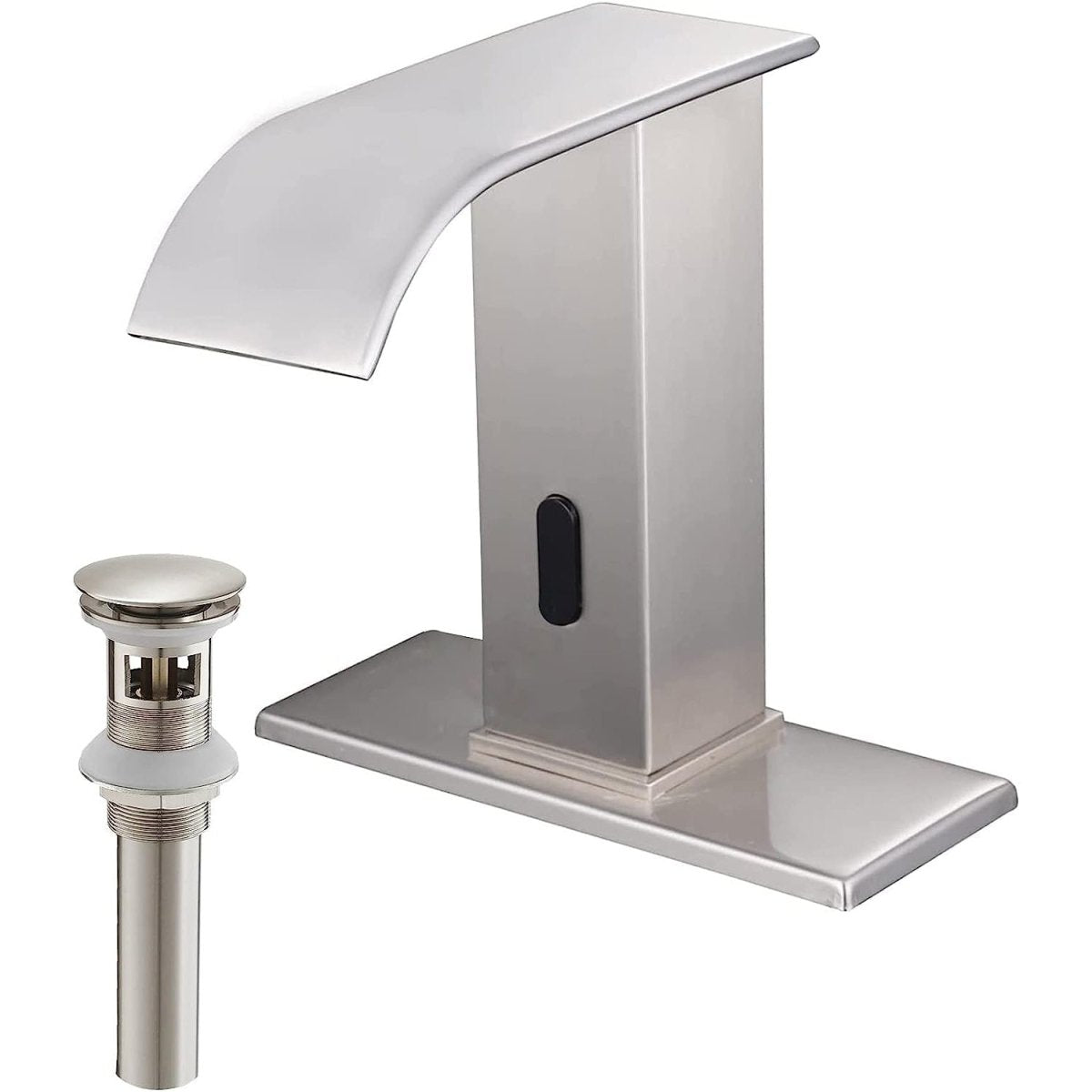 DC Battery Powered Touchless Bathroom Faucet Brushed Nickel