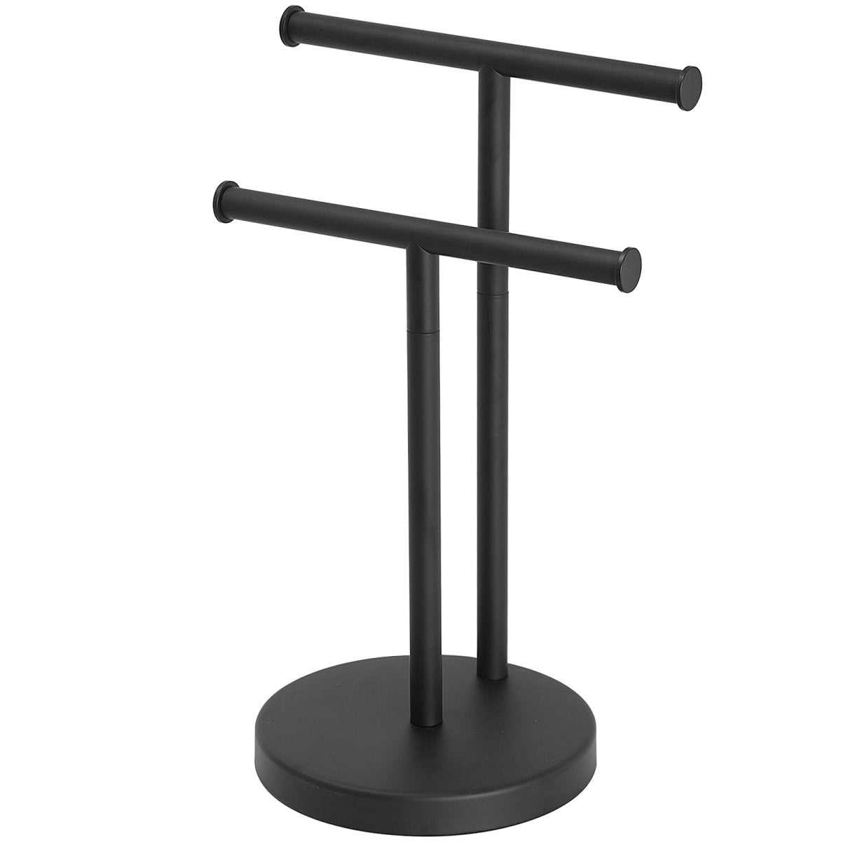 Toilet Paper Holder with 2-Tier Hand Towel Racks Black