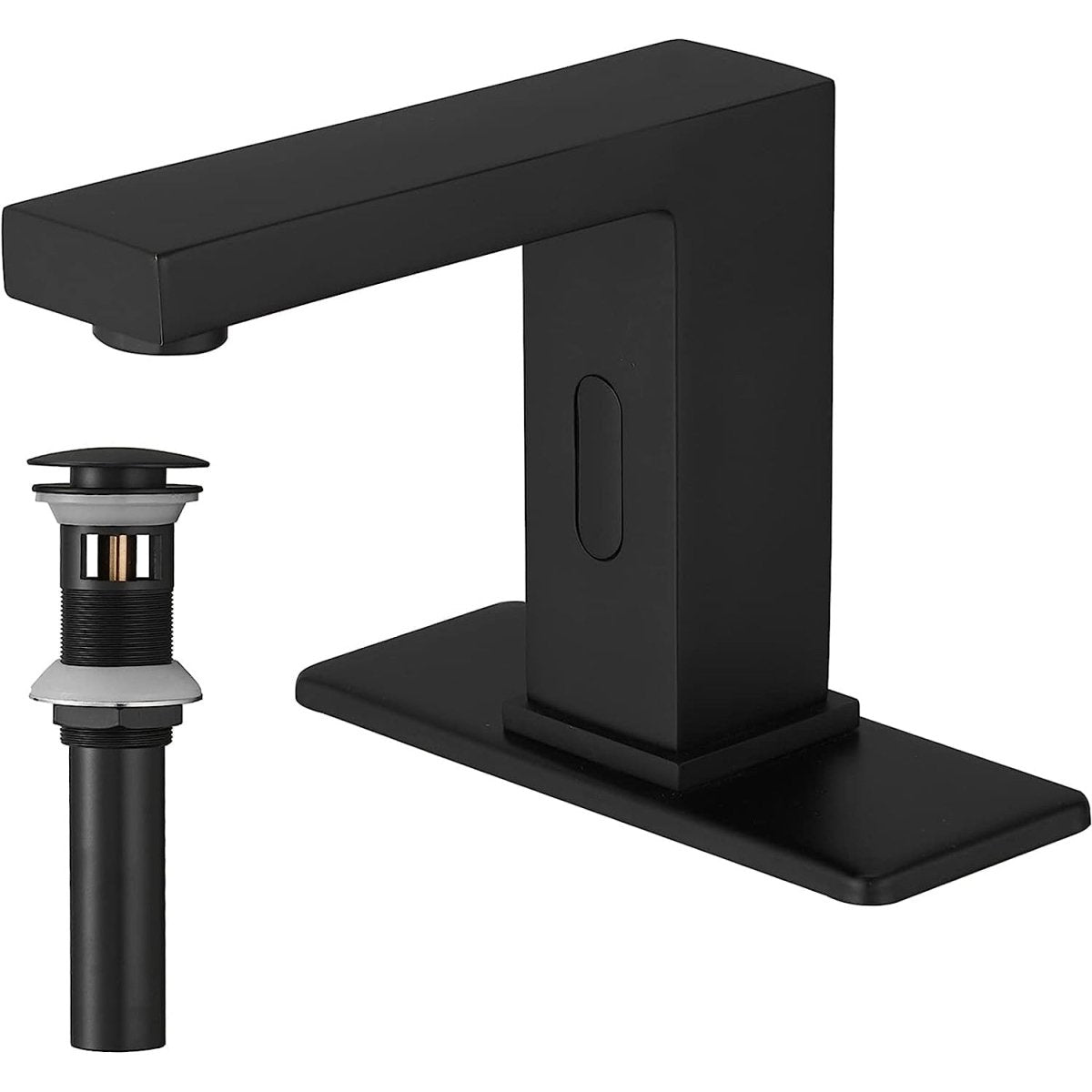 Commercial Touchless Single Hole Bathroom Faucet Matte Black