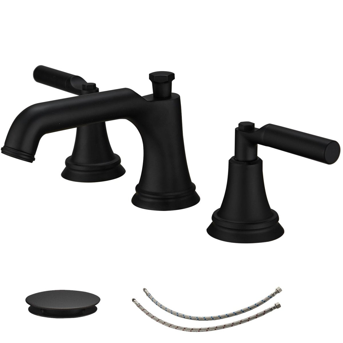 8 in. Widespread Double Handle Bathroom Faucet Matte Black