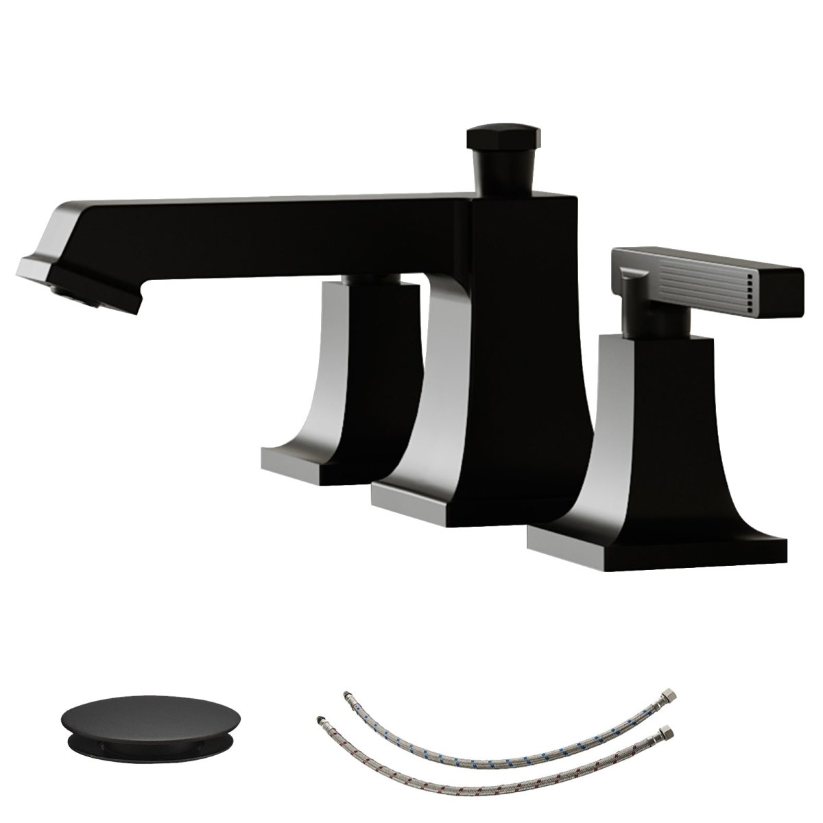 8 in. Double Handle High-Arc Bathroom Faucet Matte Black