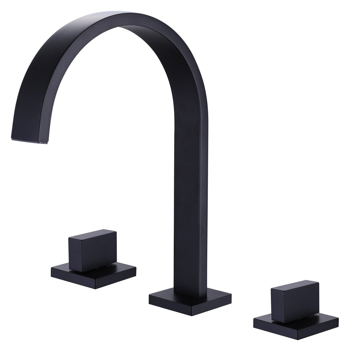 8 Inch 2-Handle Waterfall 3 Holes Bathroom Sink Faucet Black