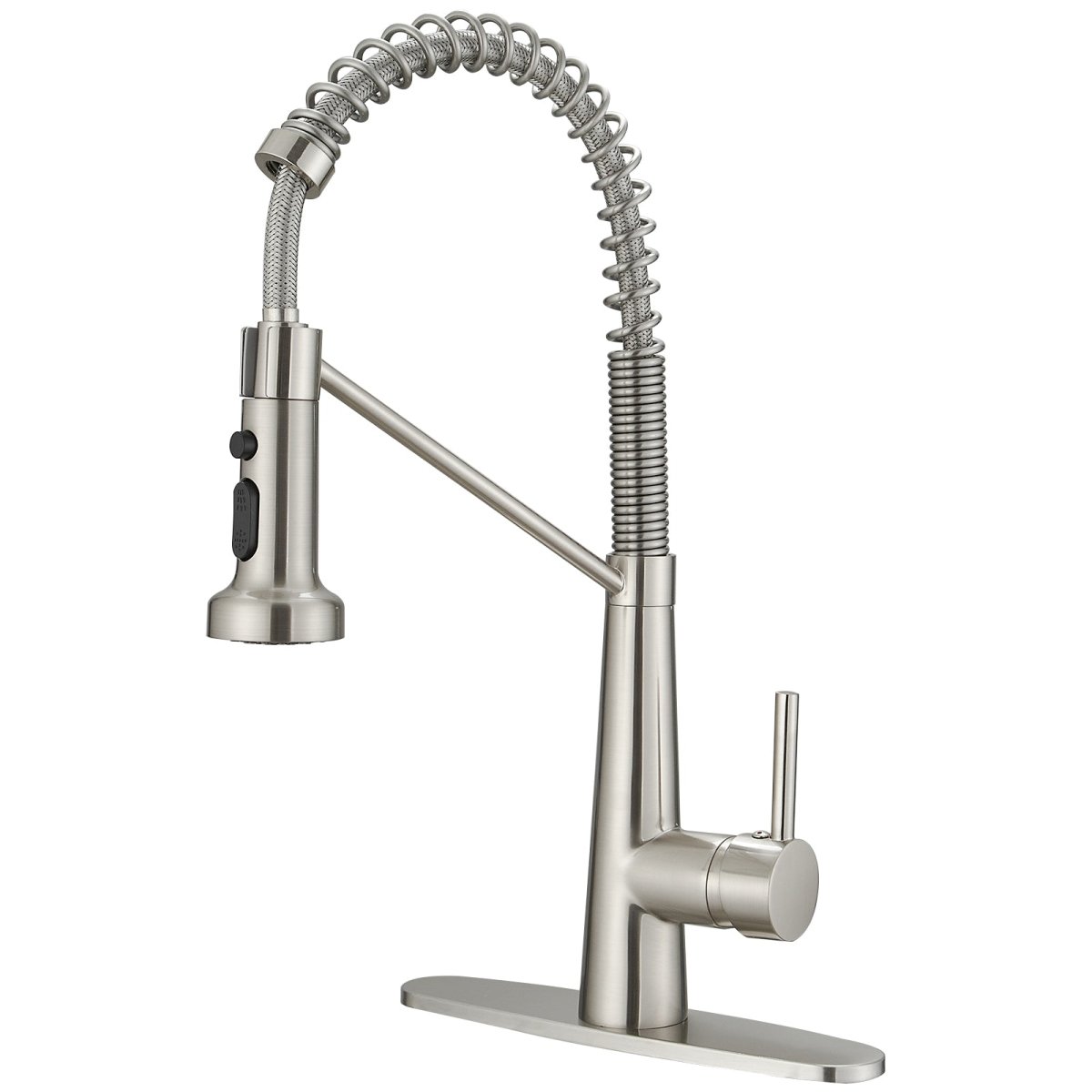 Single-Handle Pull-Down Sprayer High Arc Kitchen Faucet Nickel