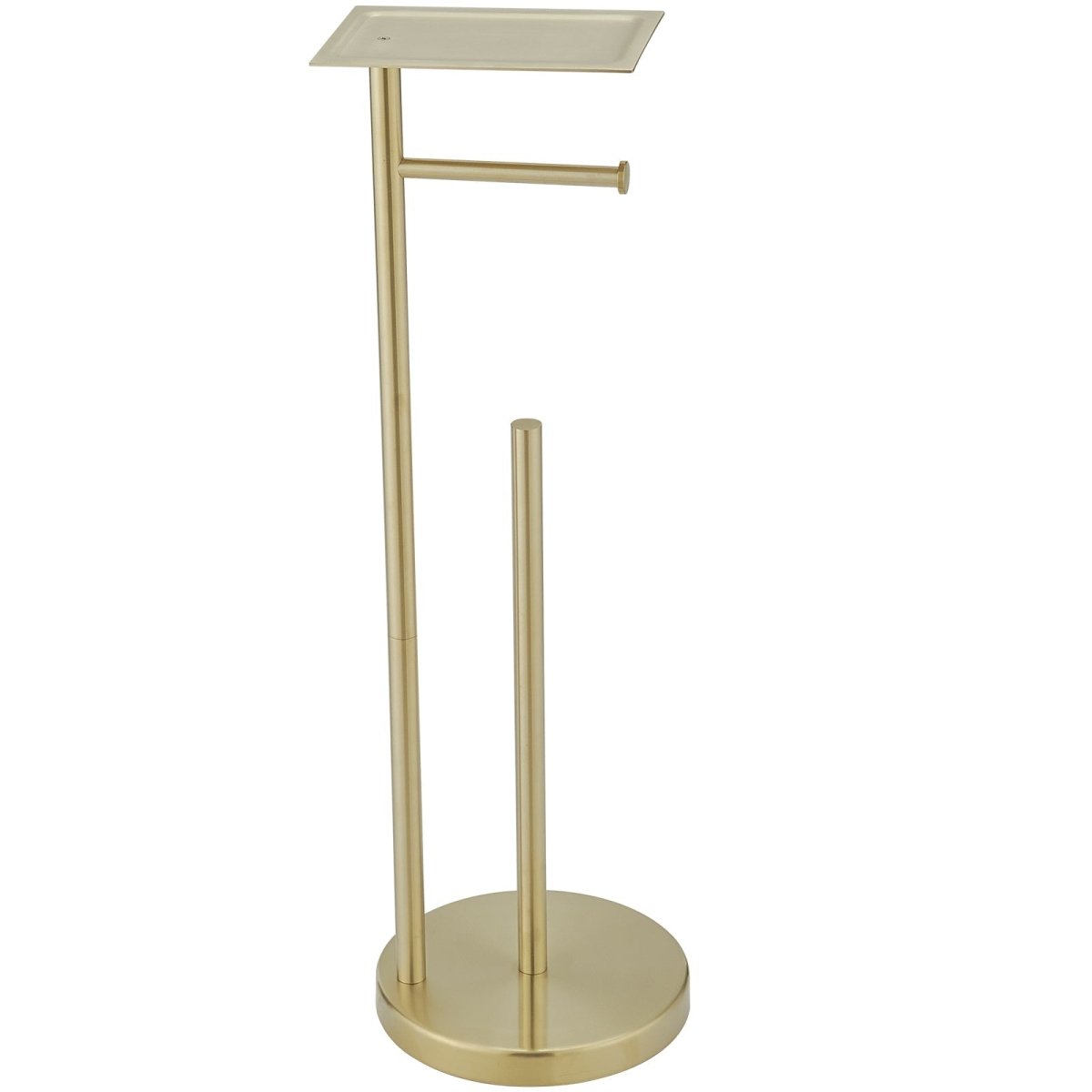 Round Freestanding Bathroom Paper Holder in Brushed Gold