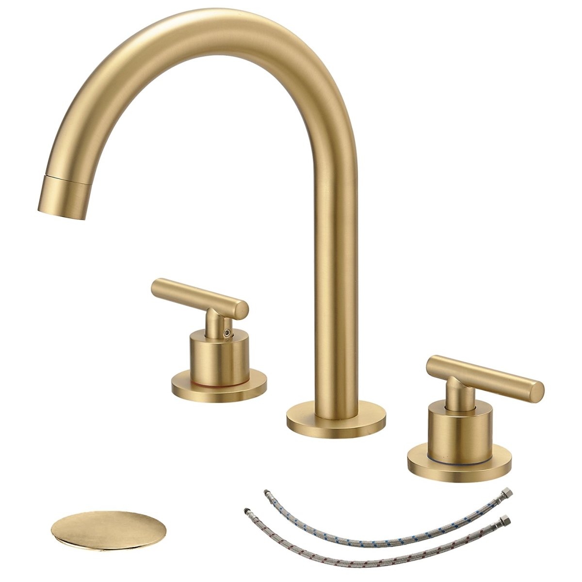 8 in. Widespread Double Handle Bathroom Faucet Brushed Gold