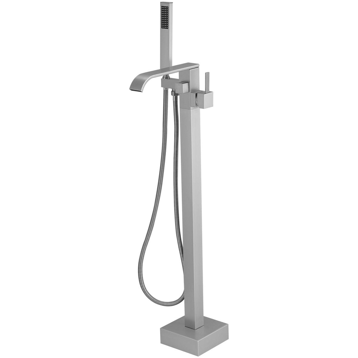 Single-Handle Floor Mount Bathtub Faucet Brushed Nickel