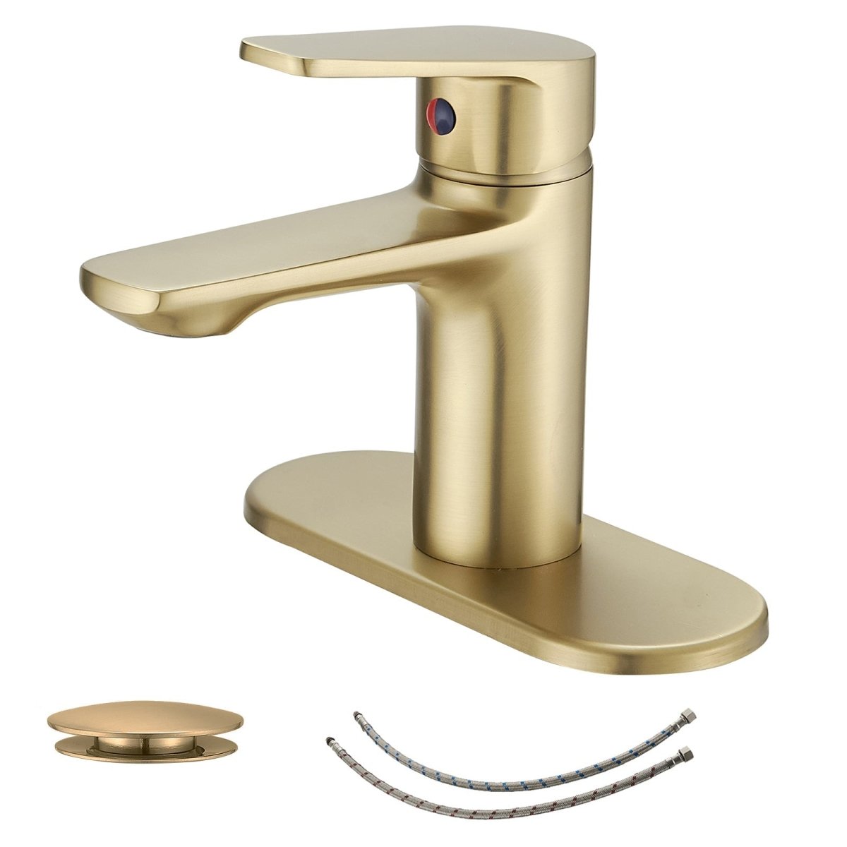 Low-Arc Modern Drip-Free Vanity Bathroom Faucet Brushed Gold