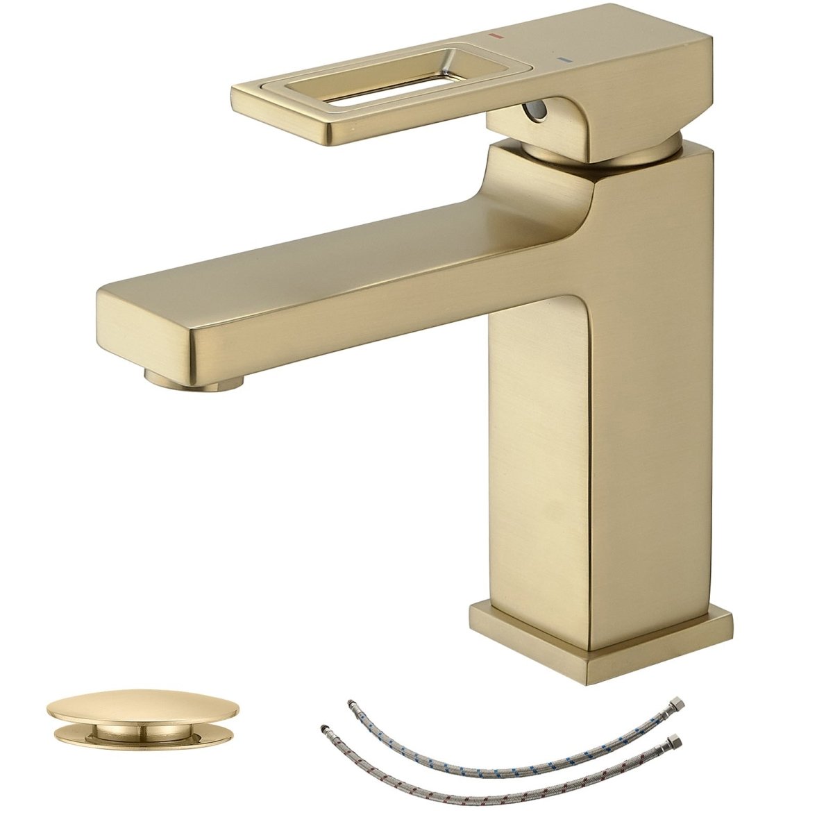 Single Hole Water-Saving Basin Bathroom Faucet Brushed Gold