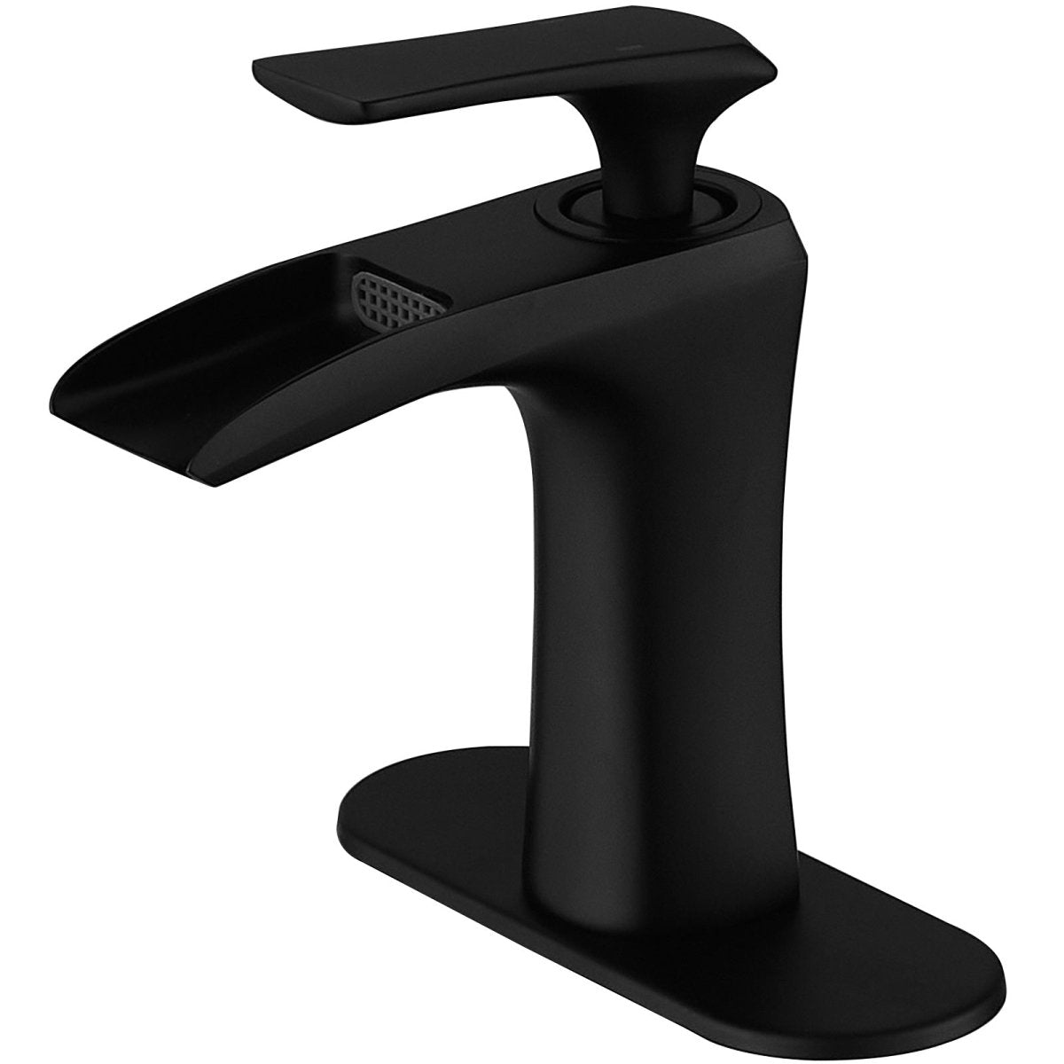 Single Hole Waterfall Bathroom Faucets Sink Faucets Matte Black