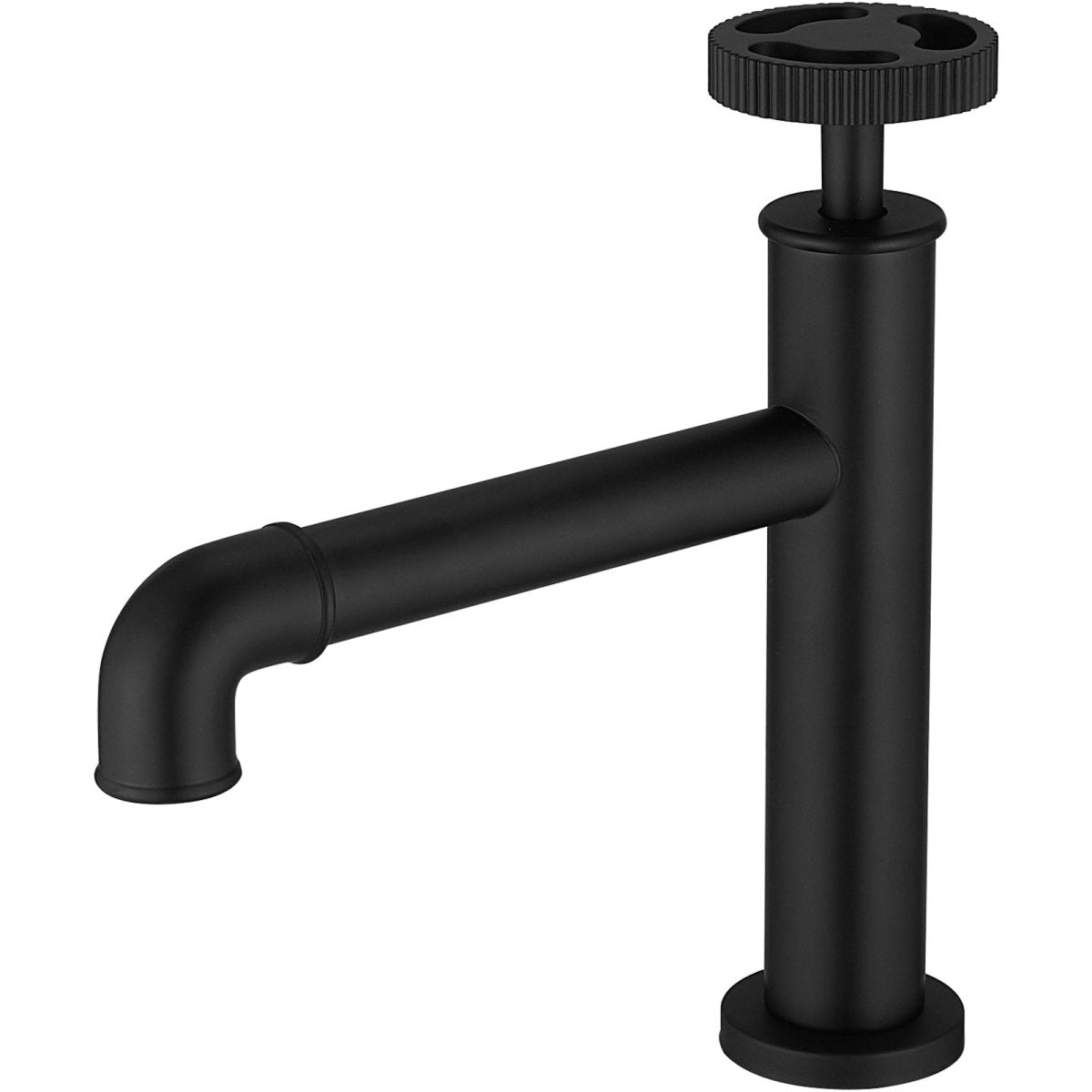 Industry Style Single Handle Bathroom Faucet in Matte Black