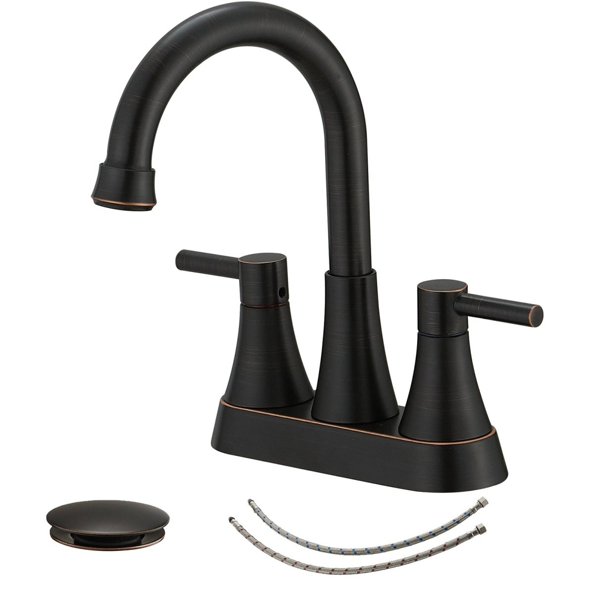 4 in. Centerset 2-Handle High-Arc Bathroom Faucet Bronze