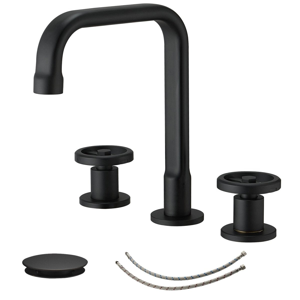 8 in. Widespread Double Handle High-Arc Bathroom Faucet Black