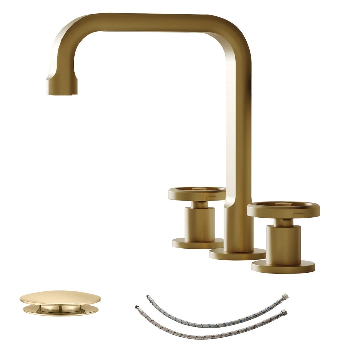 8 in. Widespread Double Handle High-Arc Bathroom Faucet Gold