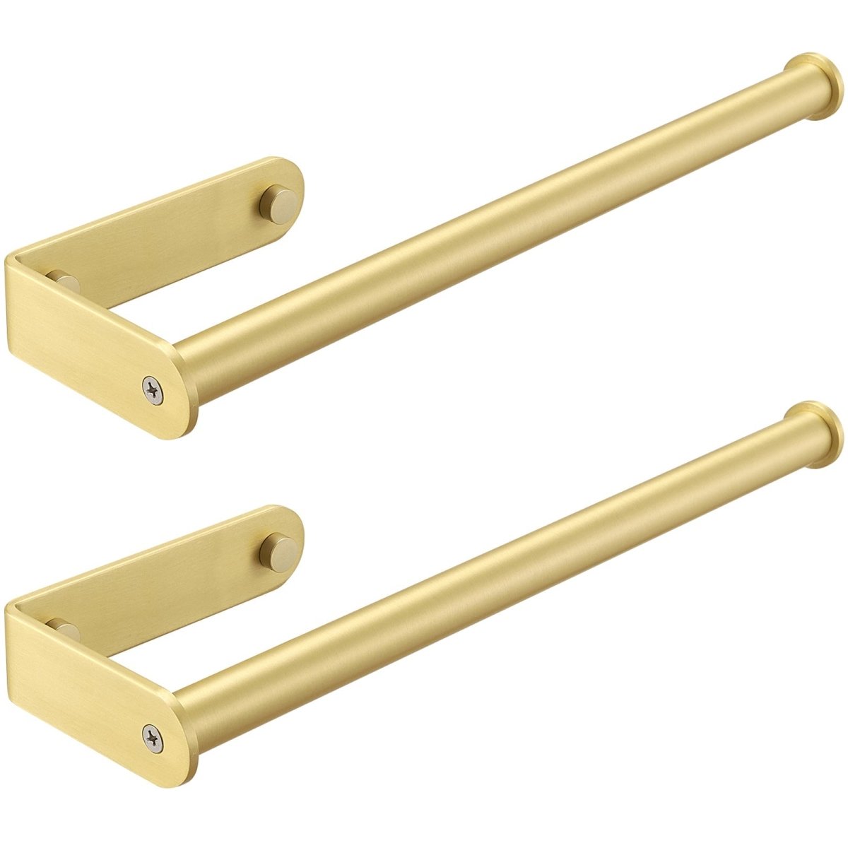 2 PCS Wall Mount under Cabinet Paper Towel Holder Gold