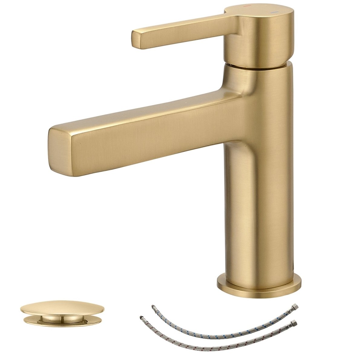 Single Handle Bathroom Faucet Drip-Free Faucet Brushed Gold