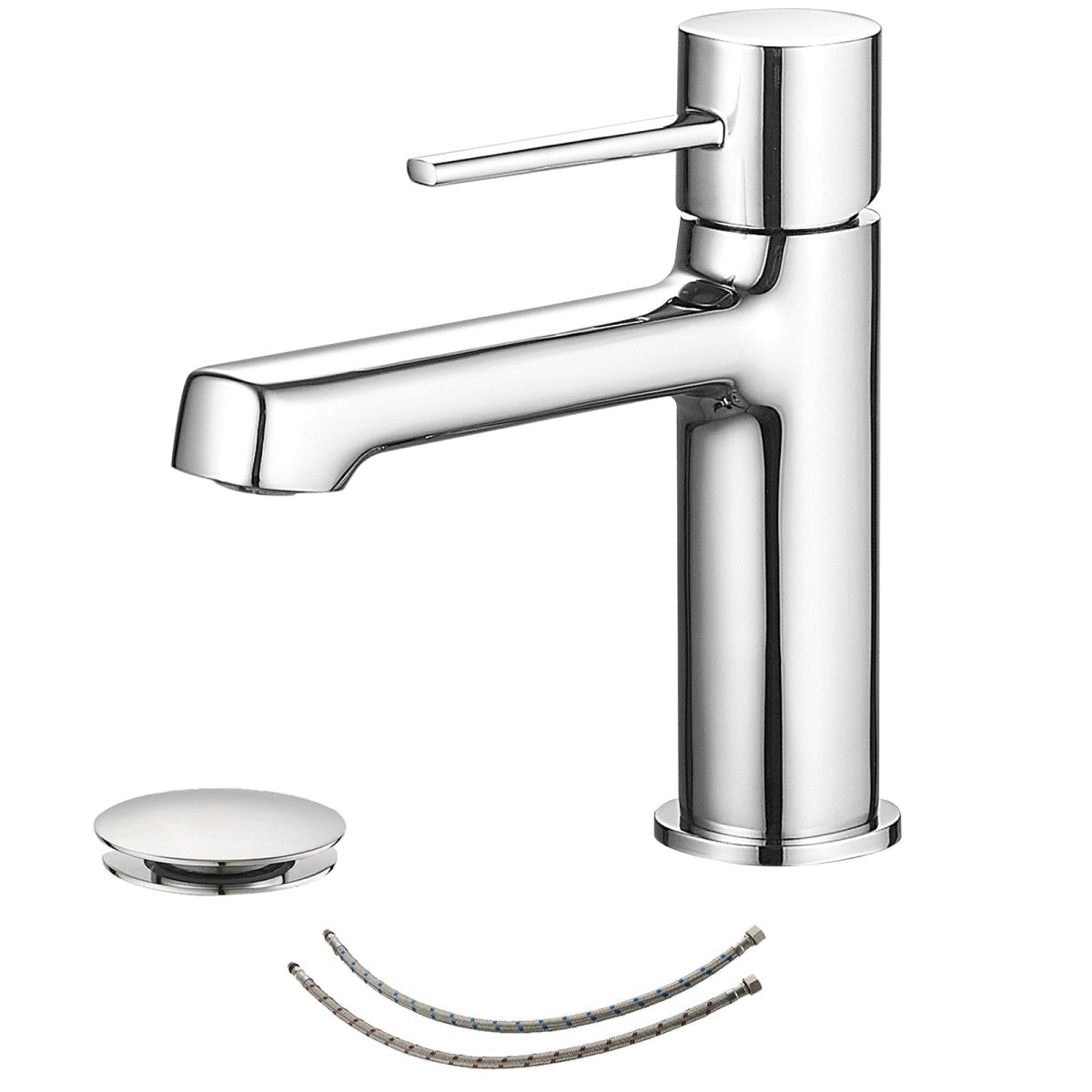 Single Handle Single Hole Modern Bathroom Faucet Polished Chrome