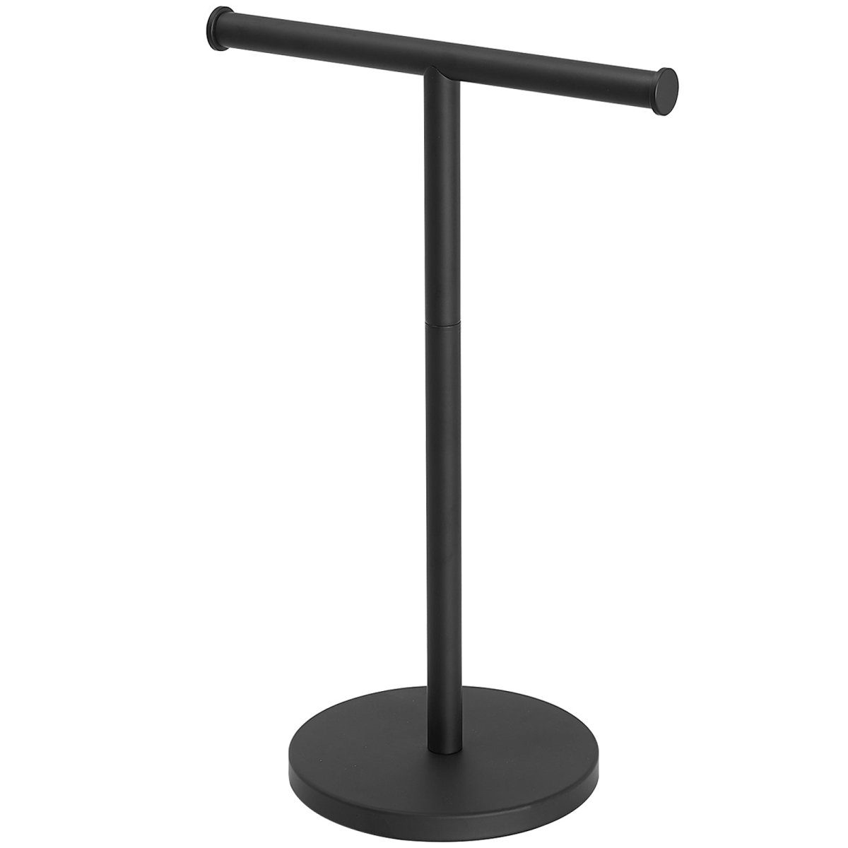 Toilet Paper Holder with Steady T-Shape Towel Rack in Black