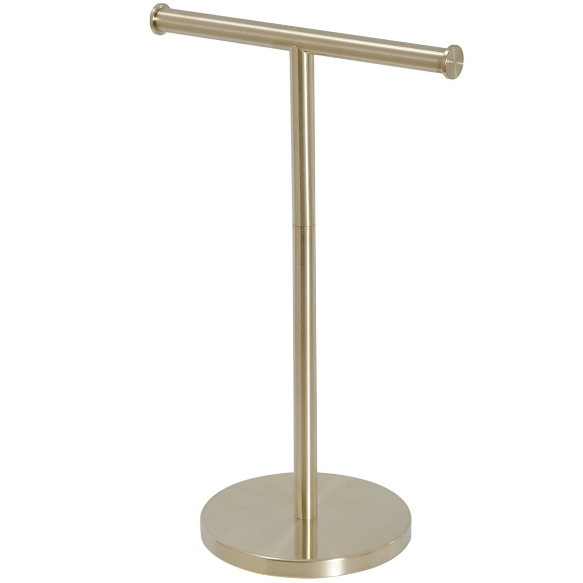 Toilet Paper Holder with Steady T-Shape Towel Rack in Gold