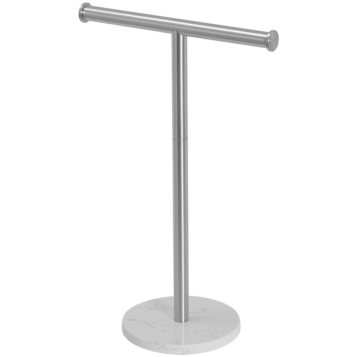 Freestanding Toilet Paper Holder T-Shape Towel Rack in Nickel