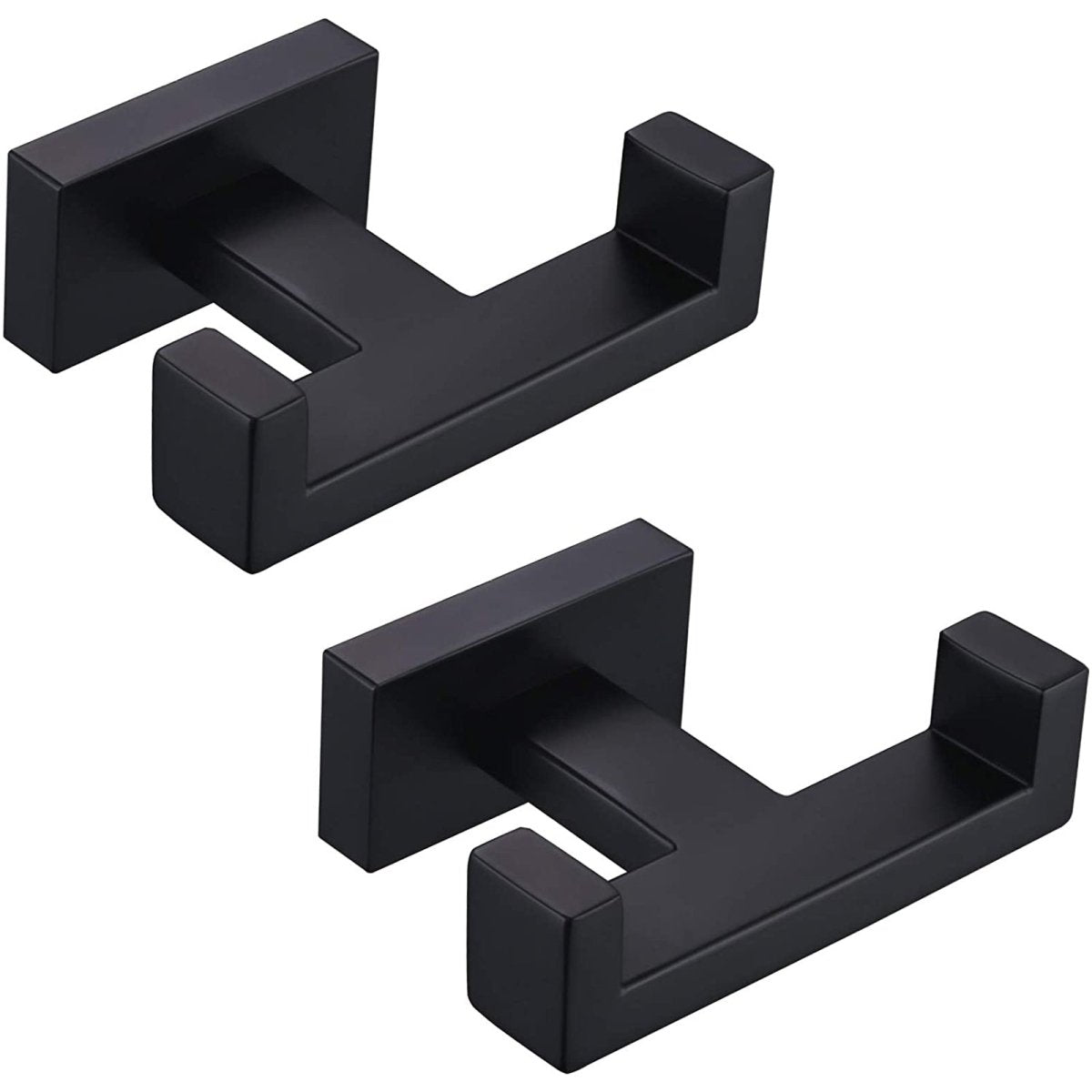 Wall Mount Double Towel Hook Bathroom Robe Towel Holder Black