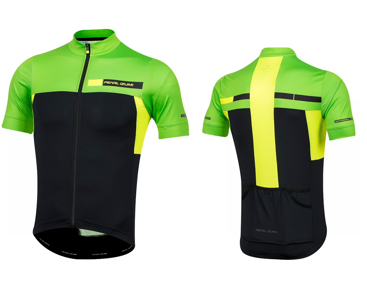 Pearl Izumi PRO Escape Short Sleeve Road Jersey - Black-Screaming Green Coast