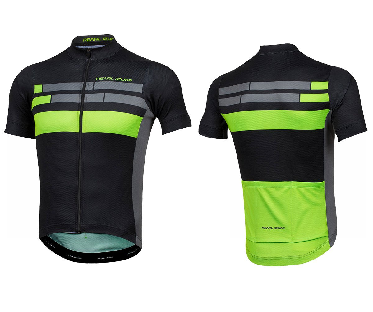 Pearl Izumi Elite Escape Graphic Short Sleeve Road Jersey - Black-Screaming Green Segment