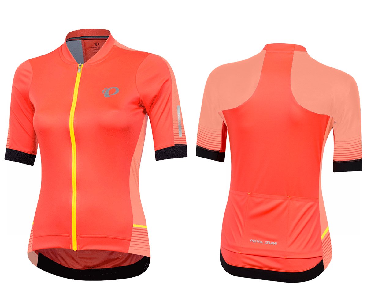 Pearl Izumi Elite Pursuit Speed Short Sleeve Road Jersey - Womens - Firey Coral Diffuse