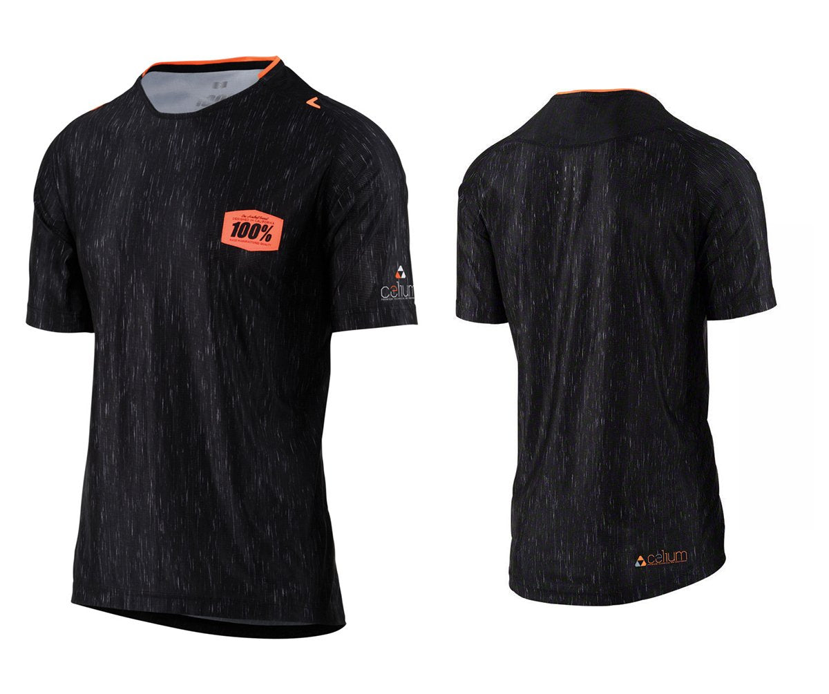 100% Celium Heather Short Sleeve MTB Jersey - Black