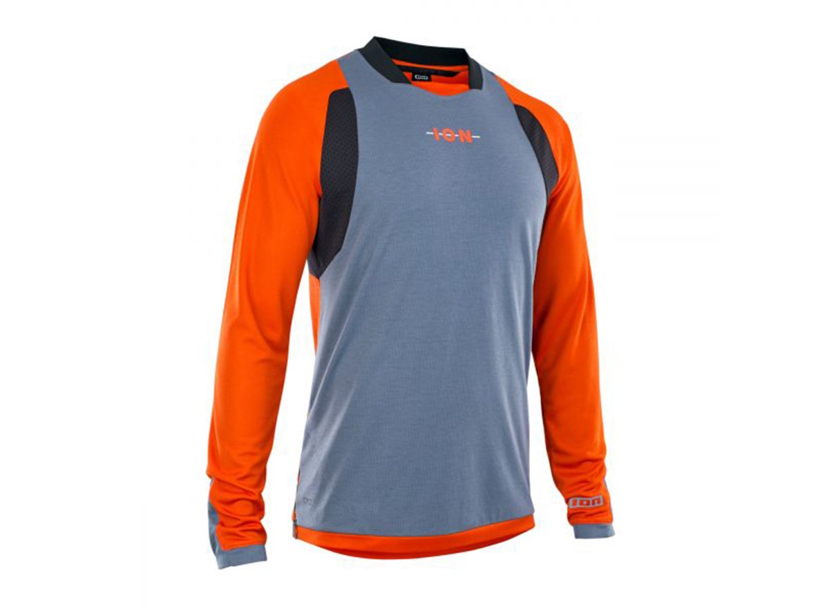 ION Scrub AMP Long Sleeve MTB Jersey - Smashing Red - 2021