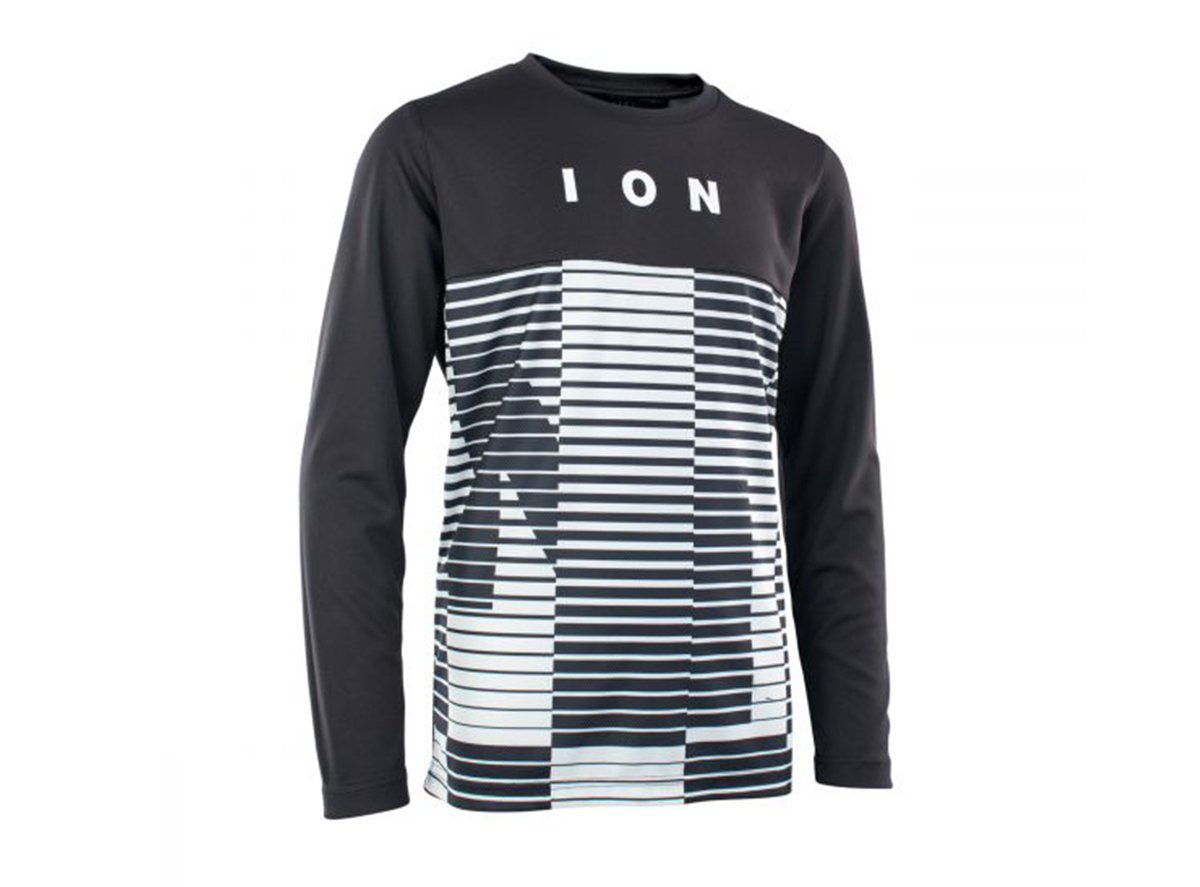 ION Scrub AMP Mesh_ine Long Sleeve MTB Jersey - Youth - Black - 2021