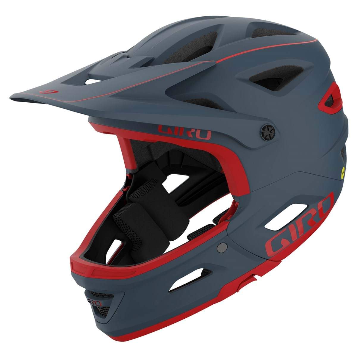 Giro Switchblade MIPS Full Face Enduro Helmet - Matt Portaro Gray-Red - 2021