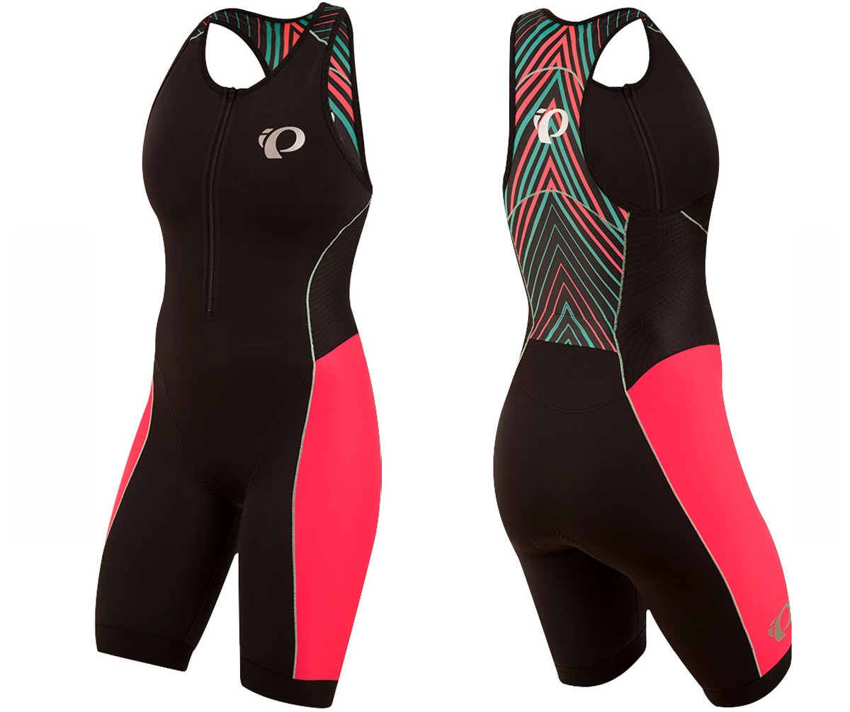 Pearl Izumi Elite Pursuit TRI Suit - Womens - Black-Atomic Red Whirl