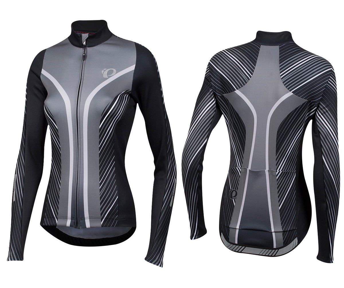 Pearl Izumi Elite Pursuit Thermal Graphic Long Sleeve Road Jersey - Womens - Smoked Pearl Whirl