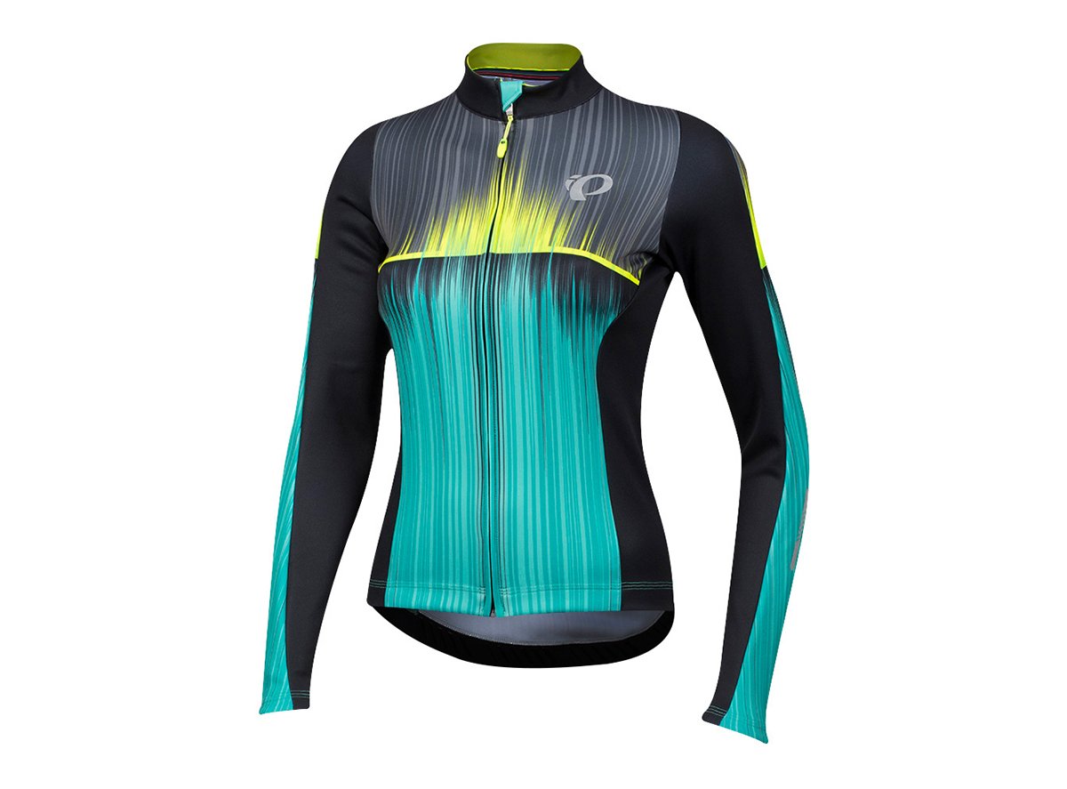 Pearl Izumi Elite Pursuit Thermal Graphic Long Sleeve Road Jersey - Womens - Vaporize Dynasty Green